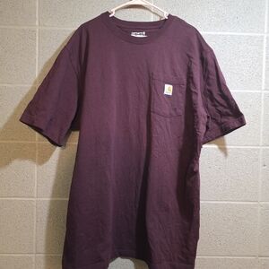 Carhartt Shirt Mens XL Tall Short Sleeve Crew Neck Pocket Casual Loose Fit